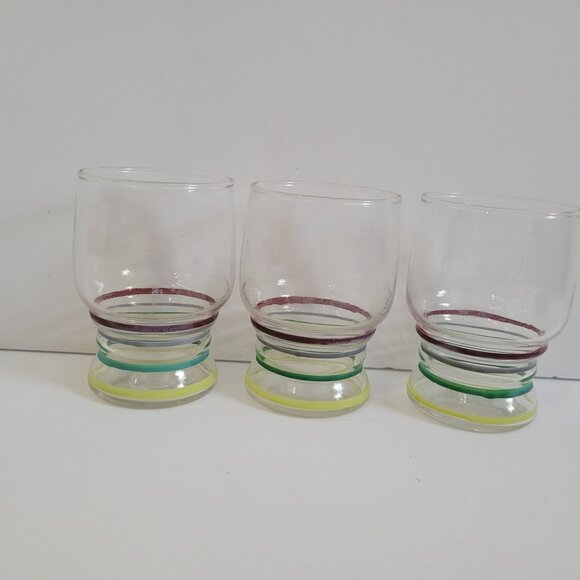Libbey Glassware Retro Striped Juice glasses - Picture 1 of 3